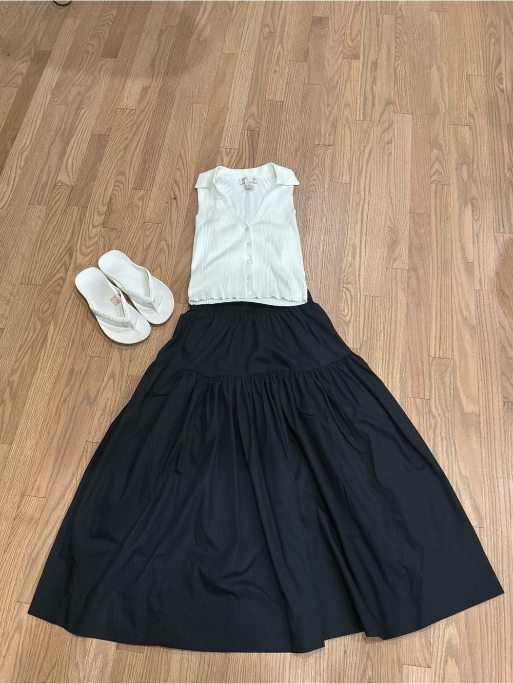 Abercrombie & Fitch Black Tiered Maxi Skirt